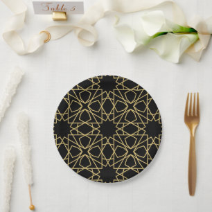 Islamic Geometric Pattern Design Vintage Paper Plates