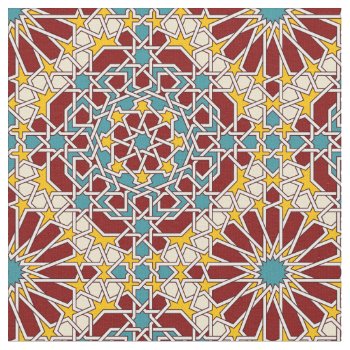 Islamic Geometric Pattern Fabric by moresque at Zazzle