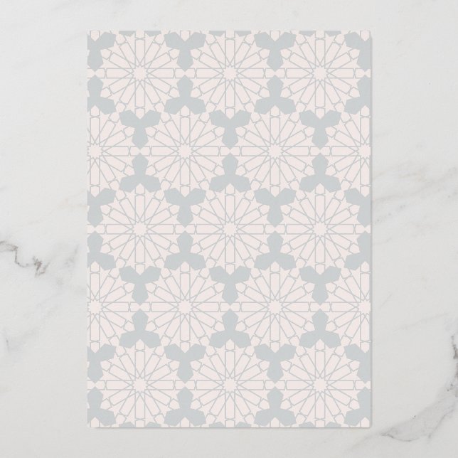 Islamic Geometric Pattern Foil Holiday Card (Front)