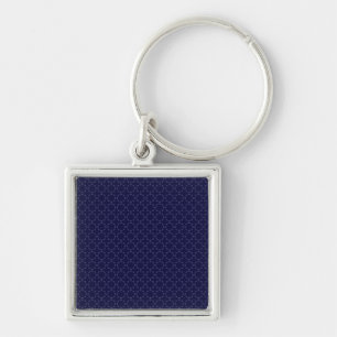 Islamic Geometric Pattern in Blue and Gold Keychain