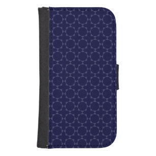 Islamic Geometric Pattern in Blue and Gold Galaxy S4 Wallet Case