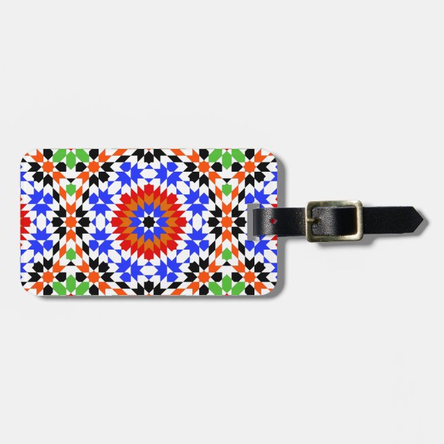 Islamic geometric pattern luggage tag (Front Horizontal)