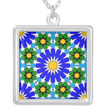 Islamic Geometric Pattern Necklace by moresque at Zazzle