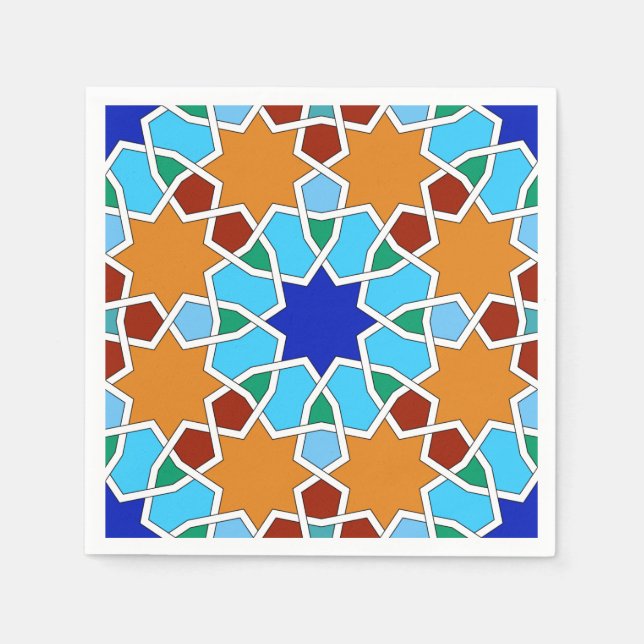 Islamic geometric pattern paper napkins (Front)