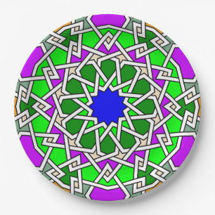 Islamic geometric pattern paper plates