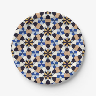 Islamic geometric pattern paper plates