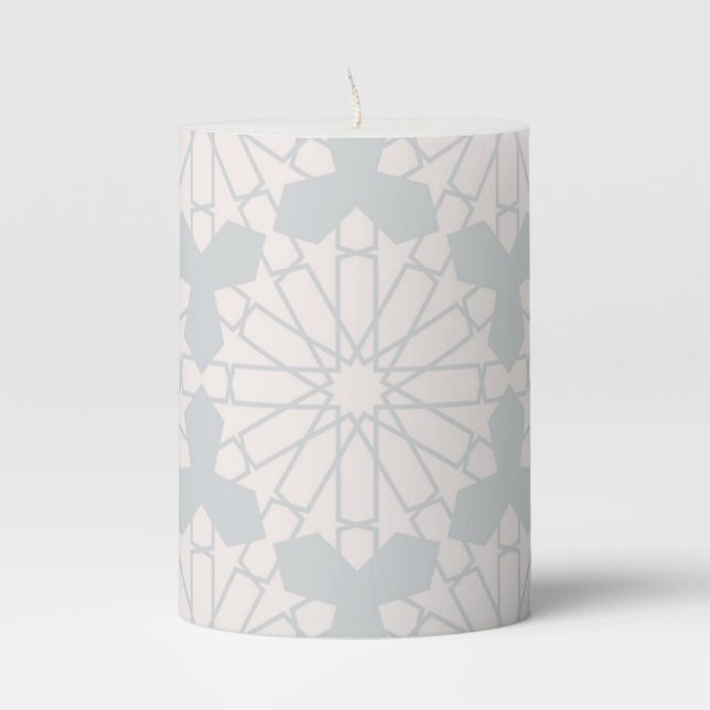 Islamic Geometric Pattern Pillar Candle (Front)