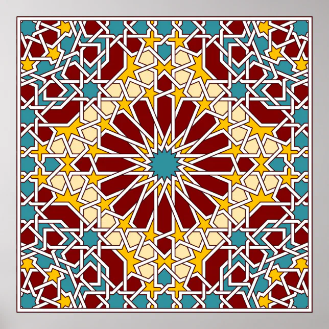 Islamic geometric pattern Poster | Zazzle