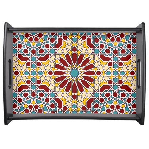 Islamic geometric pattern serving tray