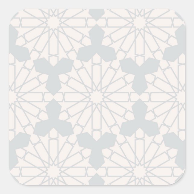 Islamic Geometric Pattern Square Sticker (Front)