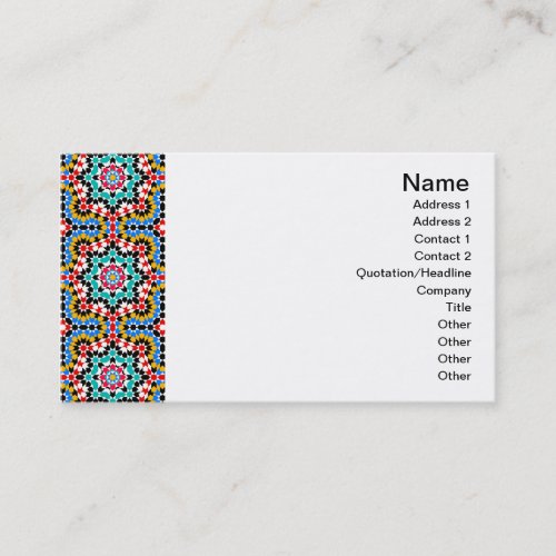 Islamic geometric pattern Tile Business Card