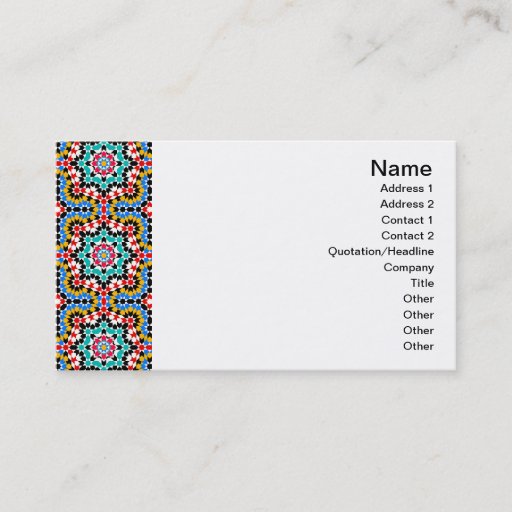 Customizable Islamic geometric pattern Tile Business Card
