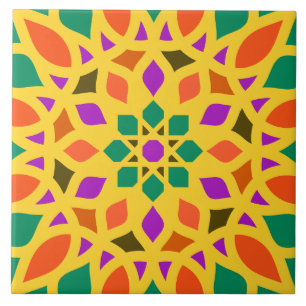 Islamic geometric pattern tile for mosque