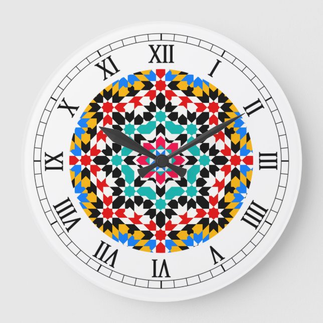 Islamic geometric pattern Wall Clock (Front)