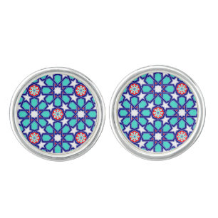 Islamic geometric patterns cufflinks