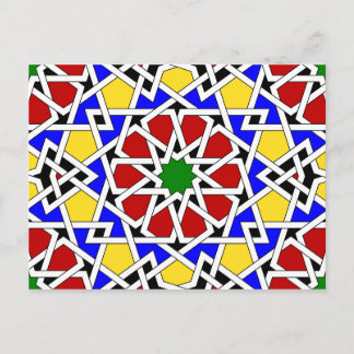 Islamic geometric patterns postcard