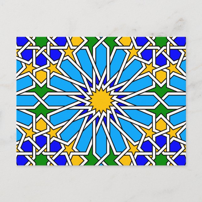 Islamic geometric patterns postcard (Front)