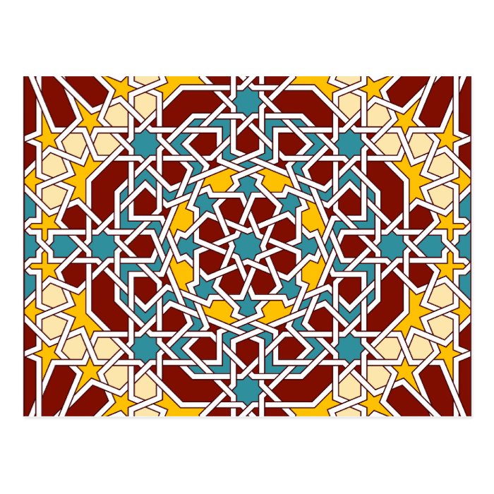 Islamic geometric patterns postcard