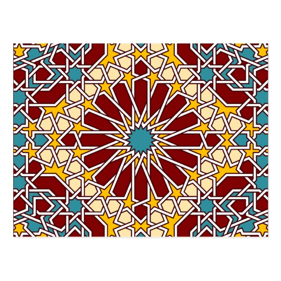 Islamic geometric patterns postcard