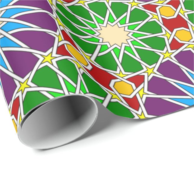 Islamic geometric patterns wrapping paper (Roll Corner)