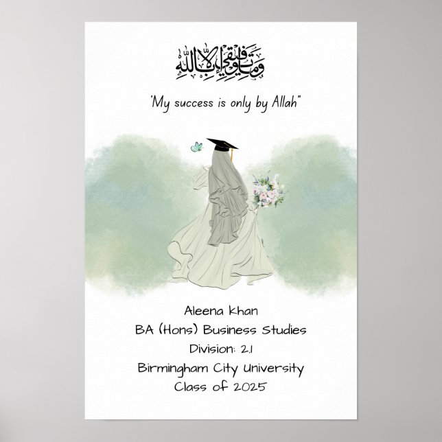 Islamic graduation Degree certificate  Poster (Front)