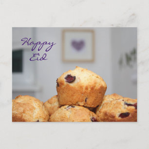 Islamic happy Eid kareem sweets muffins cupcakes Postcard