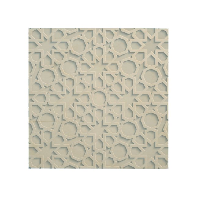 islamic inspired moroccan geometric pattern canvas wood wall art (Front)