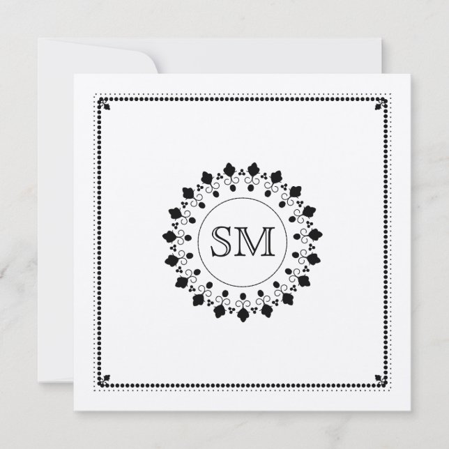 Islamic Islam silver monogram ornate wedding Invitation (Front)