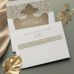 Islamic Lace-Effect Wedding Bismillah Envelope<br><div class="desc">This exquisite envelope set is the perfect outer garment for your wedding invitations, featuring a lace-effect interior that embodies the essence of Islamic art. The delicate pattern, printed in subtle shades of cream and ivory, casts a vision of elegance as soon as your guests unveil the envelope. The exterior, equally...</div>