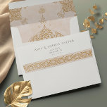 Islamic Lace-Effect Wedding Bismillah Envelope<br><div class="desc">This exquisite envelope set is the perfect outer garment for your wedding invitations, featuring a lace-effect interior that embodies the essence of Islamic art. The delicate pattern, printed in subtle shades of cream and ivory, casts a vision of elegance as soon as your guests unveil the envelope. The exterior, equally...</div>