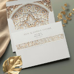 Islamic Lace-Effect Wedding Envelope<br><div class="desc">This exquisite envelope set is the perfect outer garment for your wedding invitations, featuring a lace-effect interior that embodies the essence of Islamic art. The delicate pattern, printed in subtle shades of cream and ivory, casts a vision of elegance as soon as your guests unveil the envelope. The exterior, equally...</div>