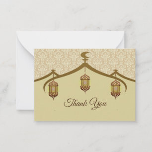 Islamic Lamp Style Thank You Card