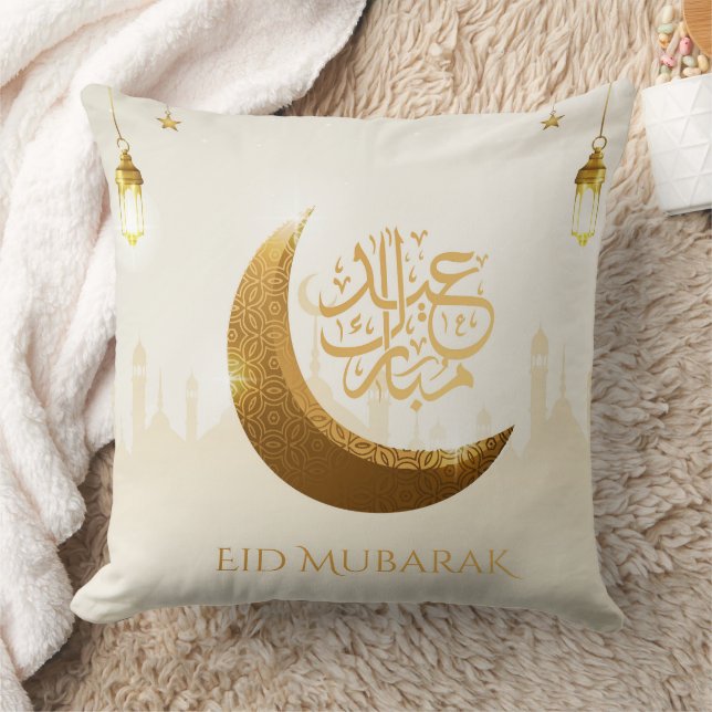 Islamic Magical Ramadan Lantern - Eid Mubarak Throw Pillow (Blanket)