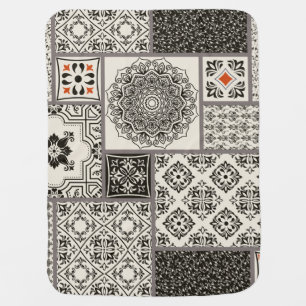 Islamic Majolica Pottery Tile Pattern Baby Blanket