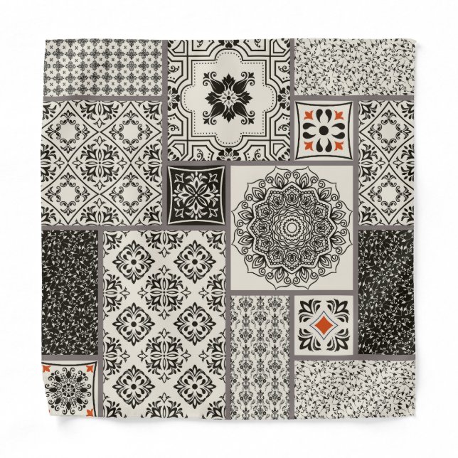 Islamic Majolica Pottery Tile Pattern Bandana (Front)