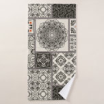 Islamic Majolica Pottery Tile Pattern Bath Towel