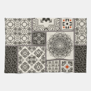 Islamic Majolica Pottery Tile Pattern Kitchen Towel