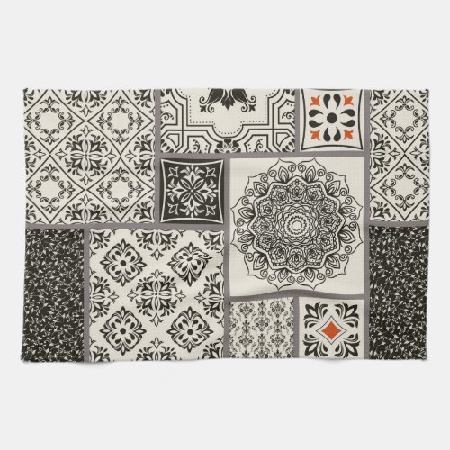Islamic Majolica Pottery Tile Pattern Kitchen Towel