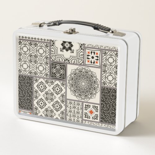 Islamic Majolica Pottery Tile Pattern Metal Lunch Box