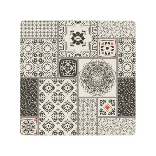 Islamic Majolica Pottery Tile Pattern Metal Print
