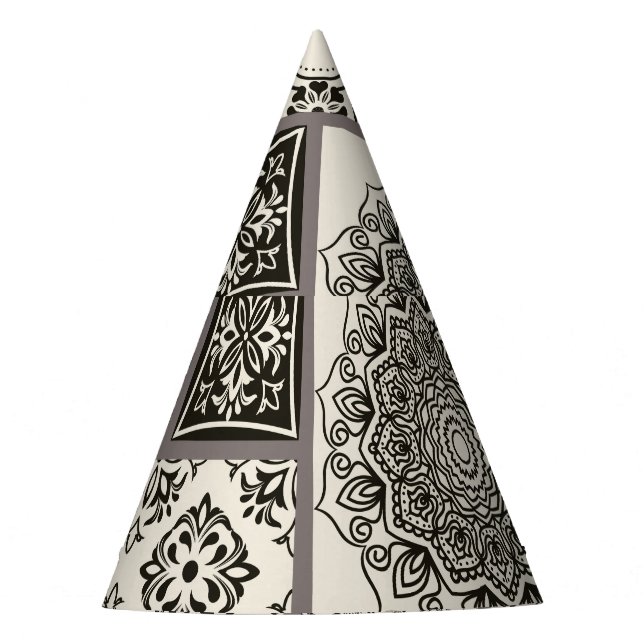 Islamic Majolica Pottery Tile Pattern Party Hat (Front)
