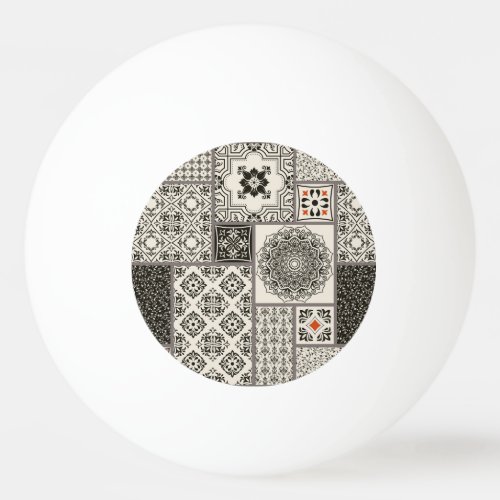 Islamic Majolica Pottery Tile Pattern Ping Pong Ball