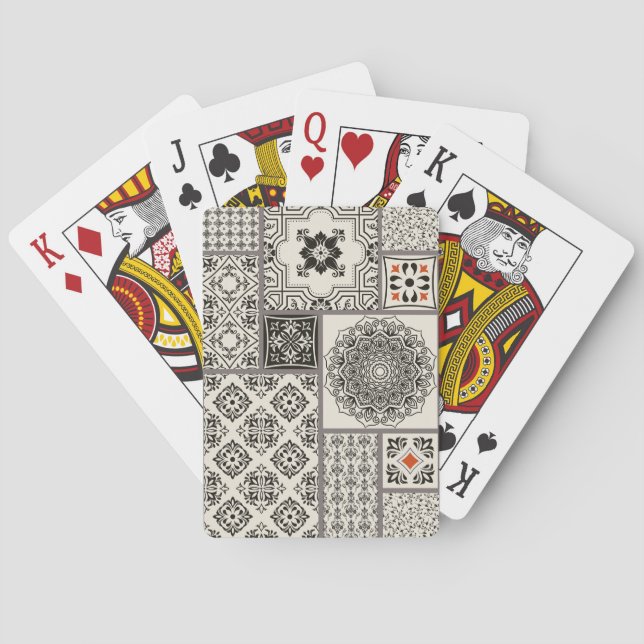 Islamic Majolica Pottery Tile Pattern Poker Cards (Back)