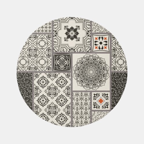 Islamic Majolica Pottery Tile Pattern Rug
