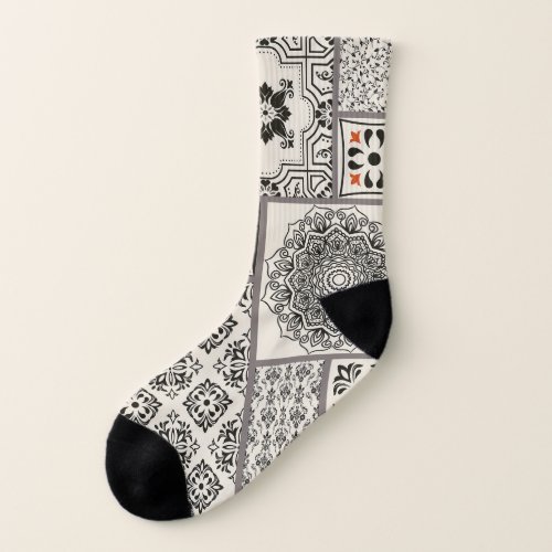 Islamic Majolica Pottery Tile Pattern Socks