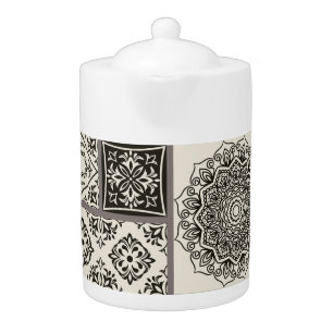 Islamic Majolica Pottery Tile Pattern Teapot