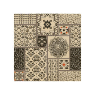 Islamic Majolica Pottery Tile Pattern Wood Wall Art