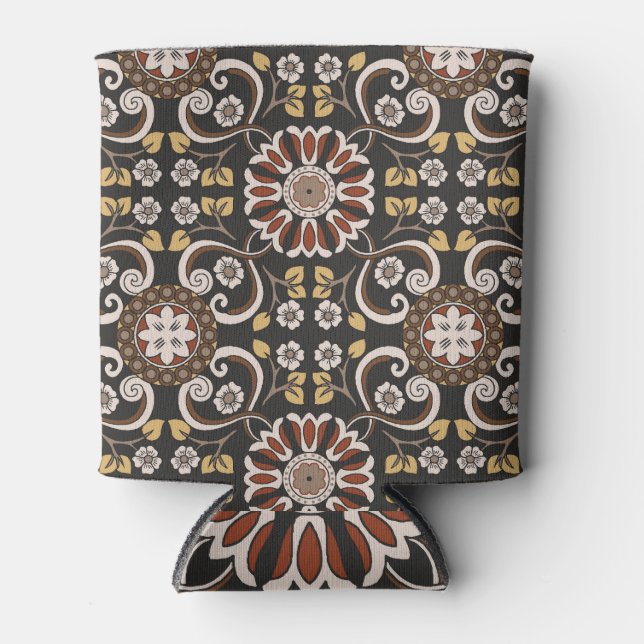 Islamic Medallion: Beautiful Textile Pattern. Can Cooler (Front)