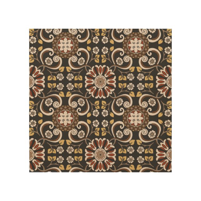 Islamic Medallion: Beautiful Textile Pattern. Wood Wall Art (Front)