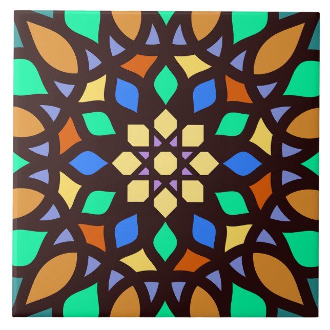 islamic mosaic geometric pattern tile (Front)